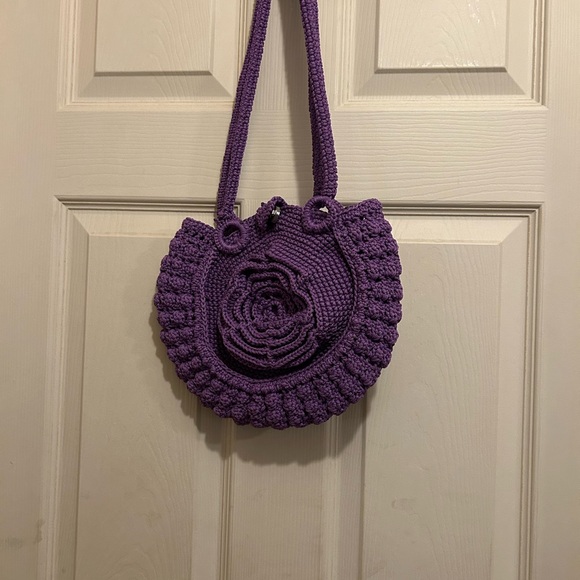 Source Unknown Handbags - Source Unknown Purple Ruffled Shoulder Bag